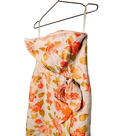 SHOSHANNA Multicolor Floral Cotton Blend Statement Bow Tie Merlin Dress Size 10 - Picture 9 of 15